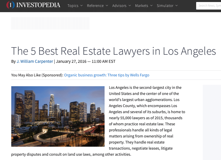 Zachary Schorr Named One of the Best Real Estate Lawyers in Los Angeles